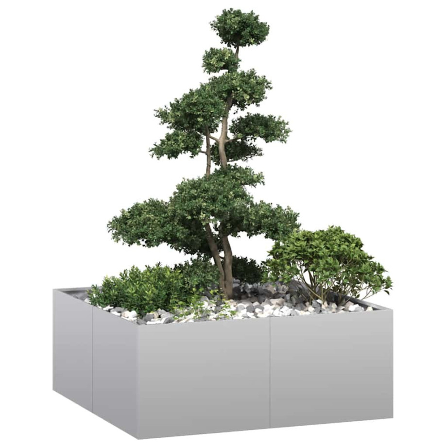 vidaXL Plantenbak 100x100x40 cm gegalvaniseerd staal afbeelding 1