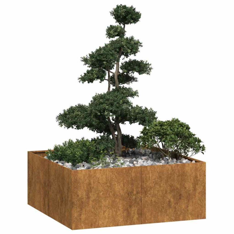 vidaXL Plantenbak roestig 100x100x40 cm weervast staal afbeelding 1