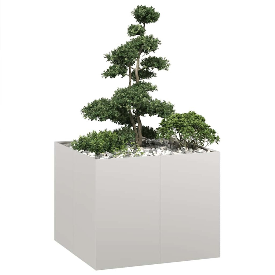 vidaXL Plantenbak 100x100x80 cm roestvrij staal afbeelding 1
