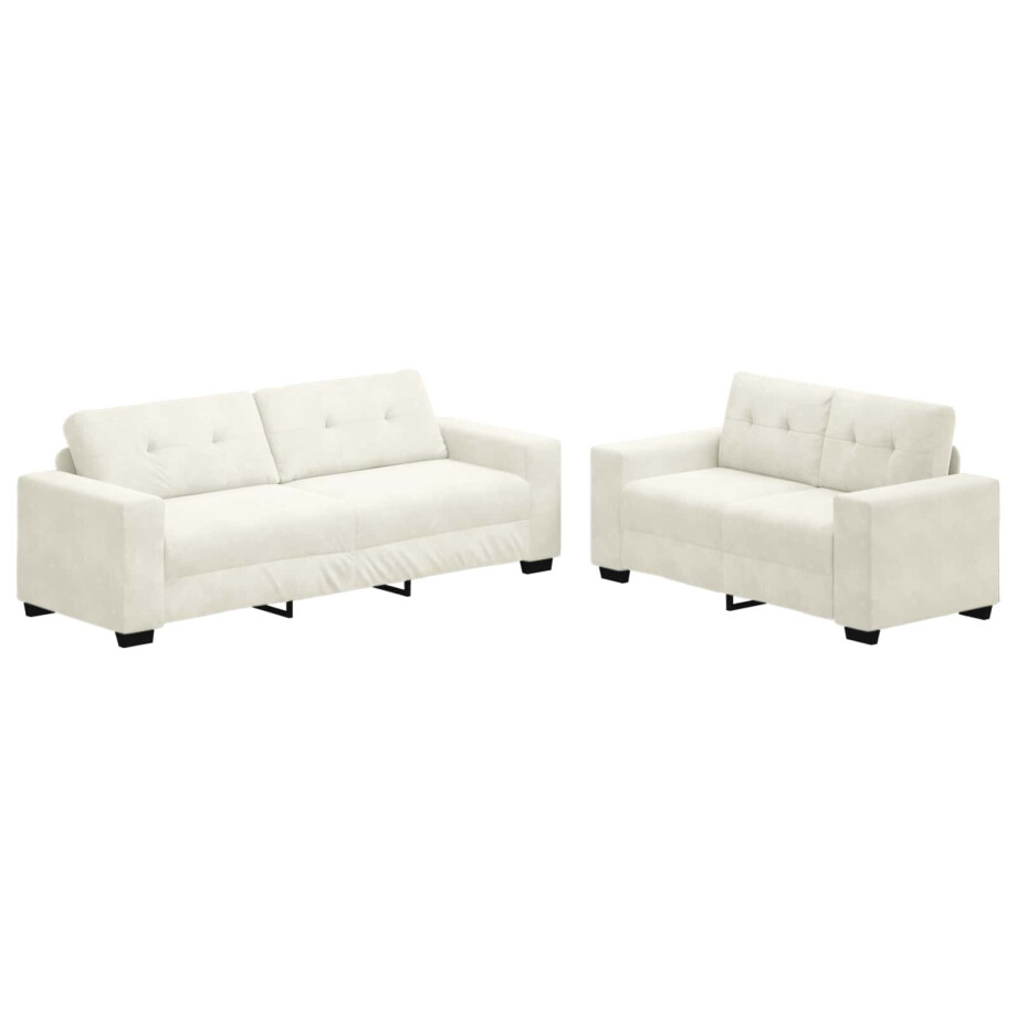 vidaXL Bank 2 pcs Crème 221 x 80 x 80 cm Stof vidaXL Bank 2 pcs Crème 221 x 80 x 80 cm Stof afbeelding 1