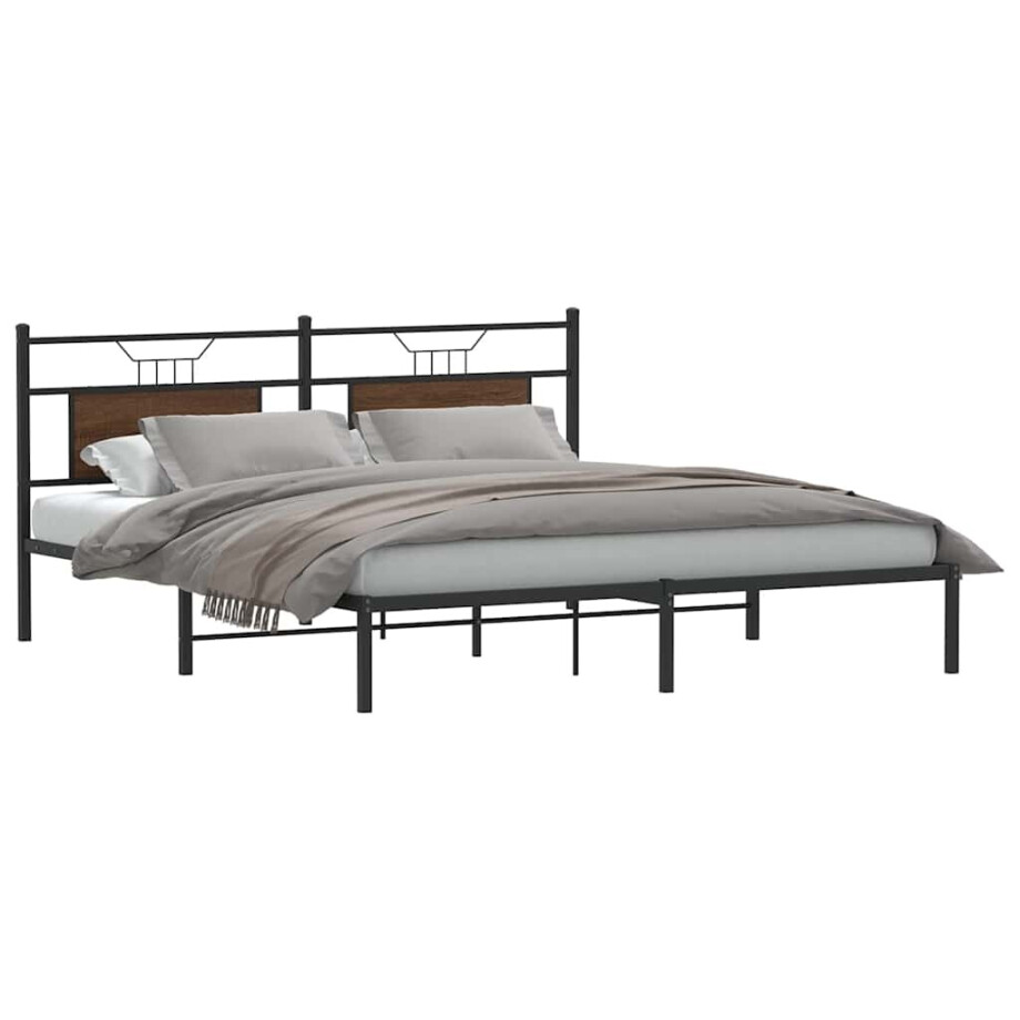 vidaXL Bedframe zonder matras bewerkt hout bruin eikenkleur 160x200 cm afbeelding 1
