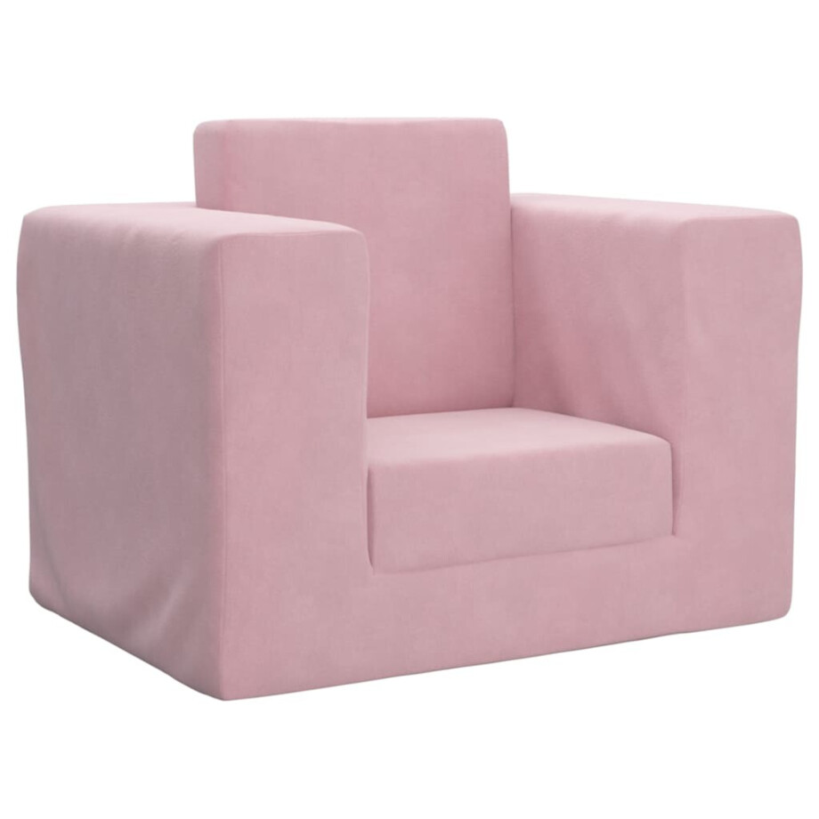 vidaXL Kinderslaapbank zacht pluche roze afbeelding 1