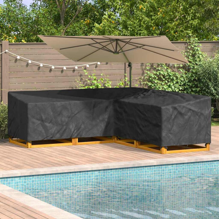vidaXL Hoes voor tuinmeubelen Zwart 255 x 255 x 80 cm 420D Oxford Stof afbeelding 1