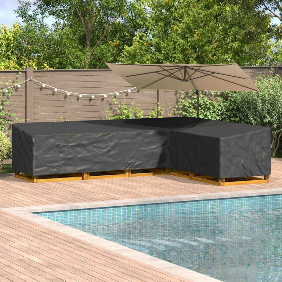 vidaXL Hoes voor tuinmeubelen Zwart 355 x 275 x 80 cm 420D Oxford Stof afbeelding 1
