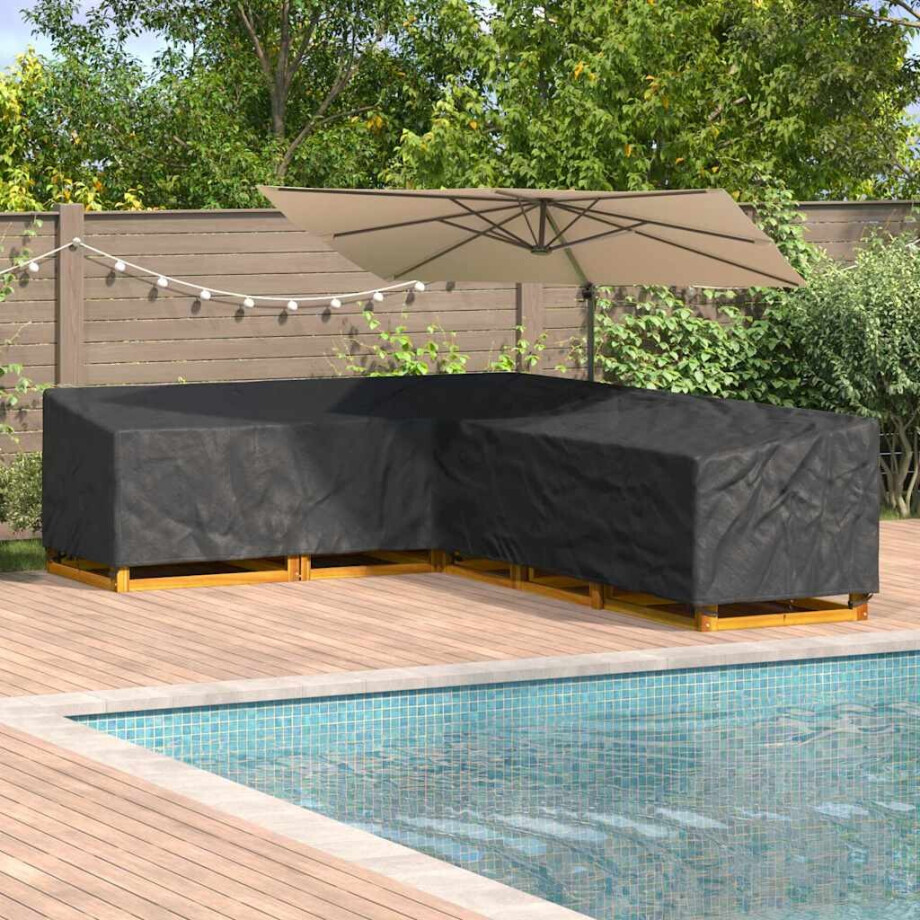 vidaXL Hoes voor tuinmeubelen Zwart 355 x 275 x 80 cm 210D Oxford Stof afbeelding 1