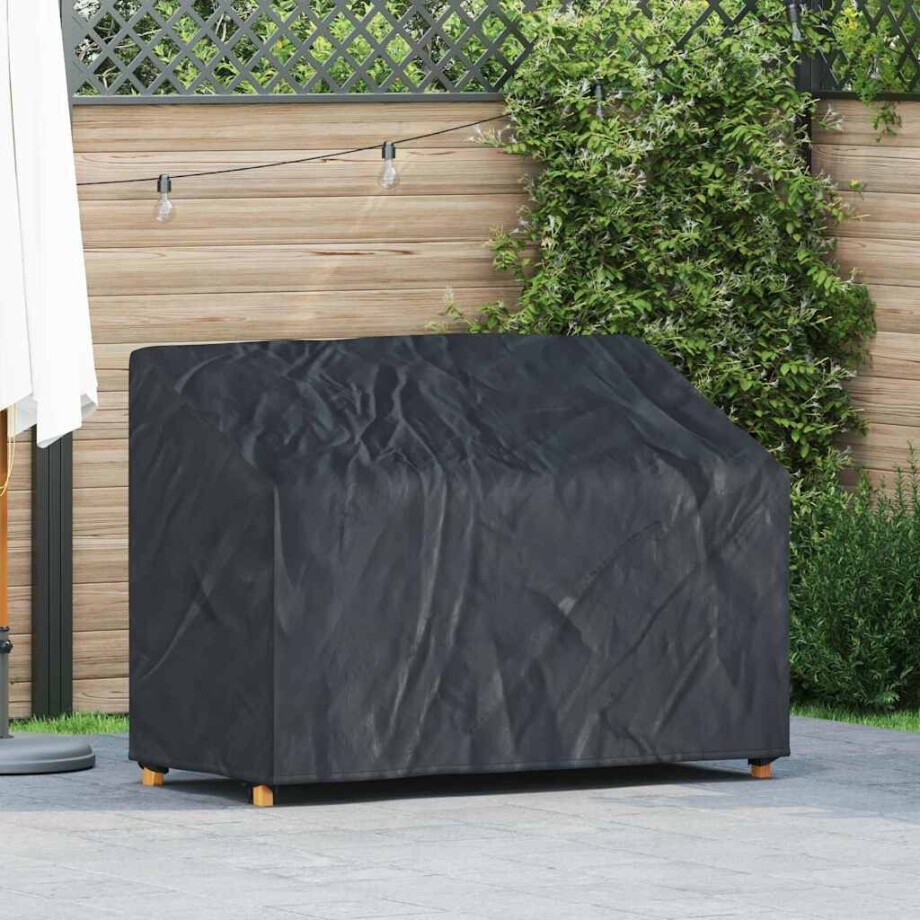 vidaXL Tuinbankhoes Zwart 134 x 70 x 65 / 94 cm 420D stof afbeelding 1
