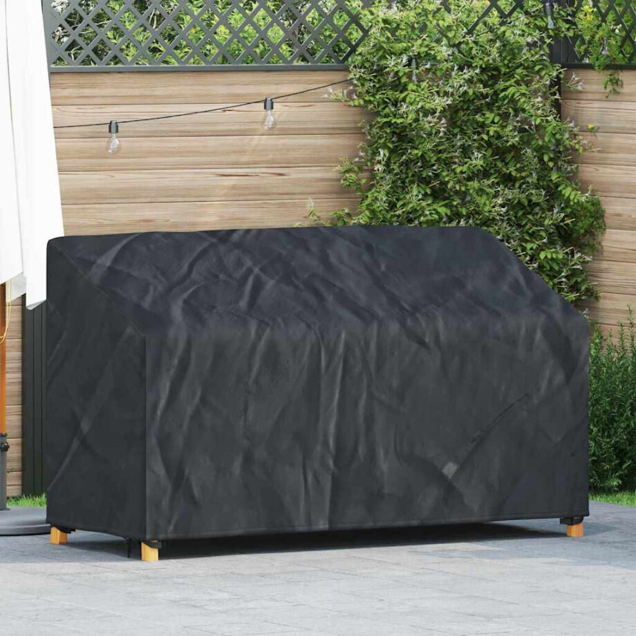 vidaXL Tuinbankhoes Zwart 165 x 70 x 65 / 94 cm 600D stof afbeelding 1