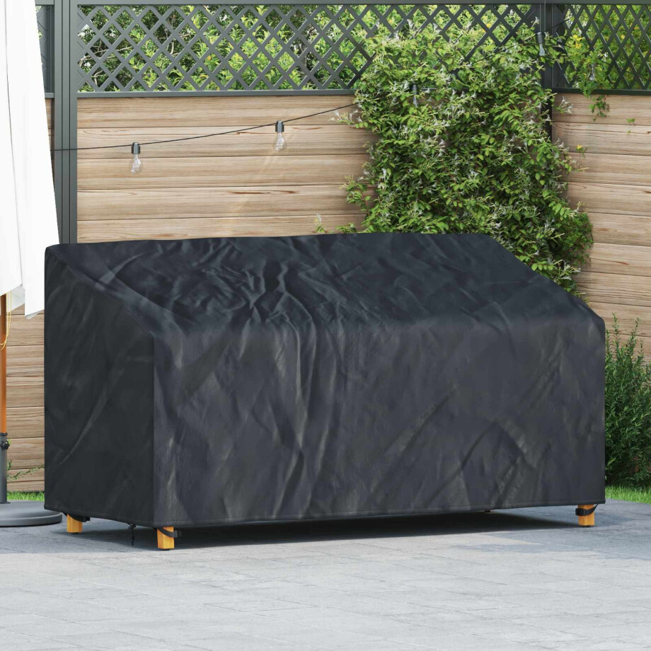 vidaXL Tuinbankhoes Zwart 205 x 85 x 65 / 94 cm 600D Oxford Stof afbeelding 1