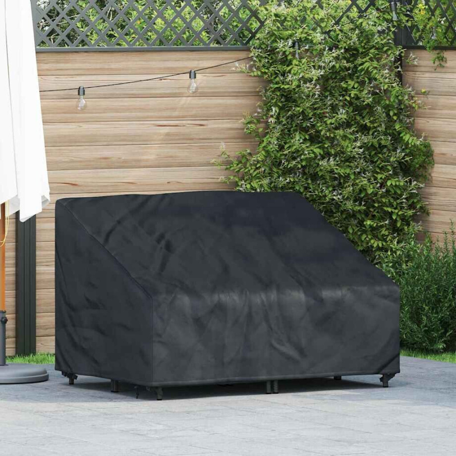 vidaXL Tuinbankhoes Zwart 130 x 95 x 40 / 80 cm 420D stof vidaXL Tuinbankhoes Zwart 130 x 95 x 40 / 80 cm 420D stof afbeelding 1