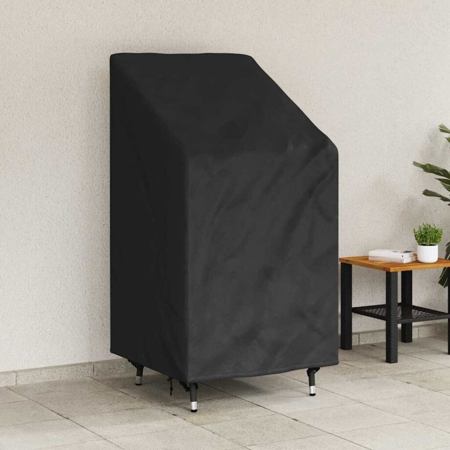 vidaXL Tuinstoelhoes Zwart 70 x 70 x 85 / 125 cm 600D stof afbeelding 1