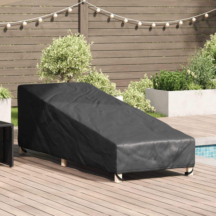 vidaXL Tuinmeubelhoes Zwart 195 x 76 x 82 cm 210D Oxford Stof afbeelding 1