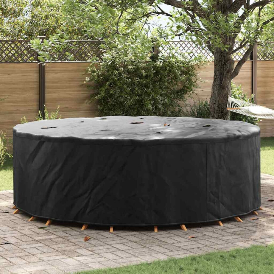 vidaXL Hoes voor tuinmeubelen Zwart 279 x 279 x 71 cm 600D stof afbeelding 1