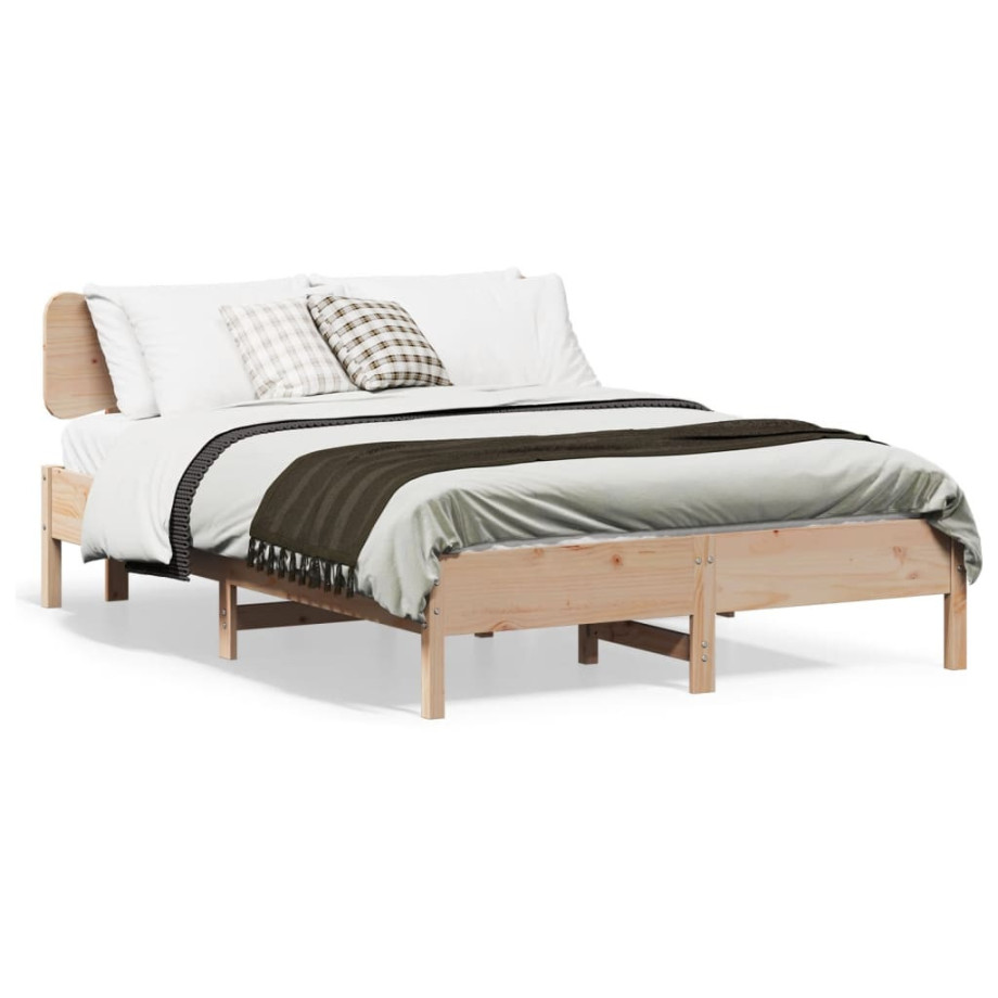 vidaXL Bedframe zonder matras massief grenenhout 135x190 cm afbeelding 1