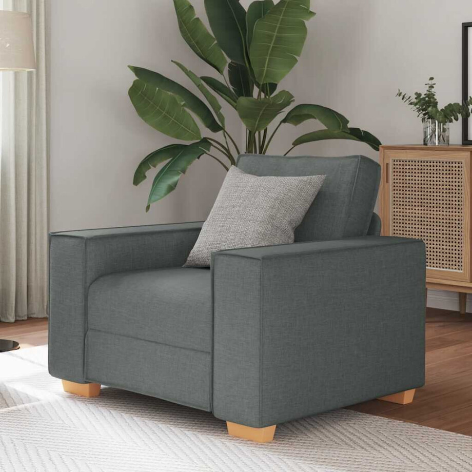 vidaXL Sofa Stoel Donkergrijs 60 cm Stof vidaXL Sofa Stoel Donkergrijs 60 cm Stof afbeelding 1