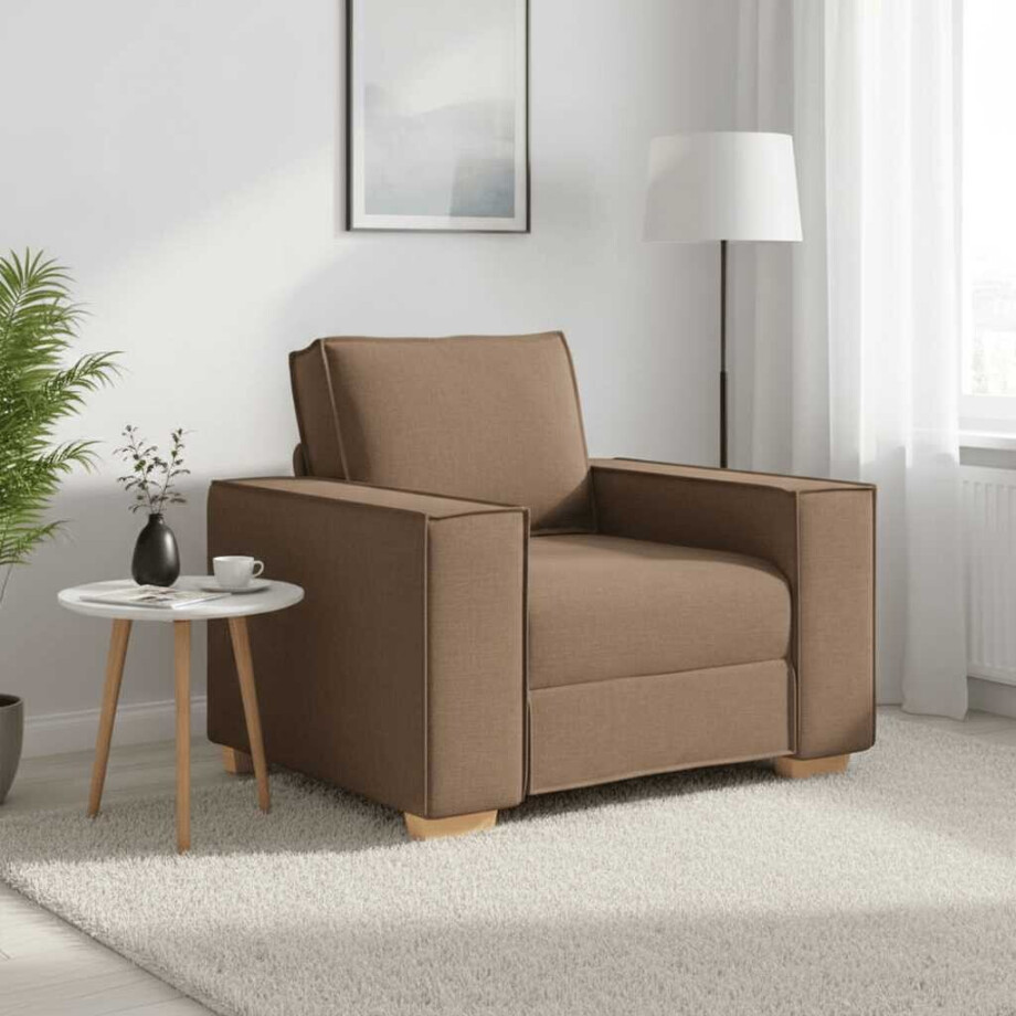 vidaXL Sofa Stoel Bruin 100x78x84 cm Stof afbeelding 1