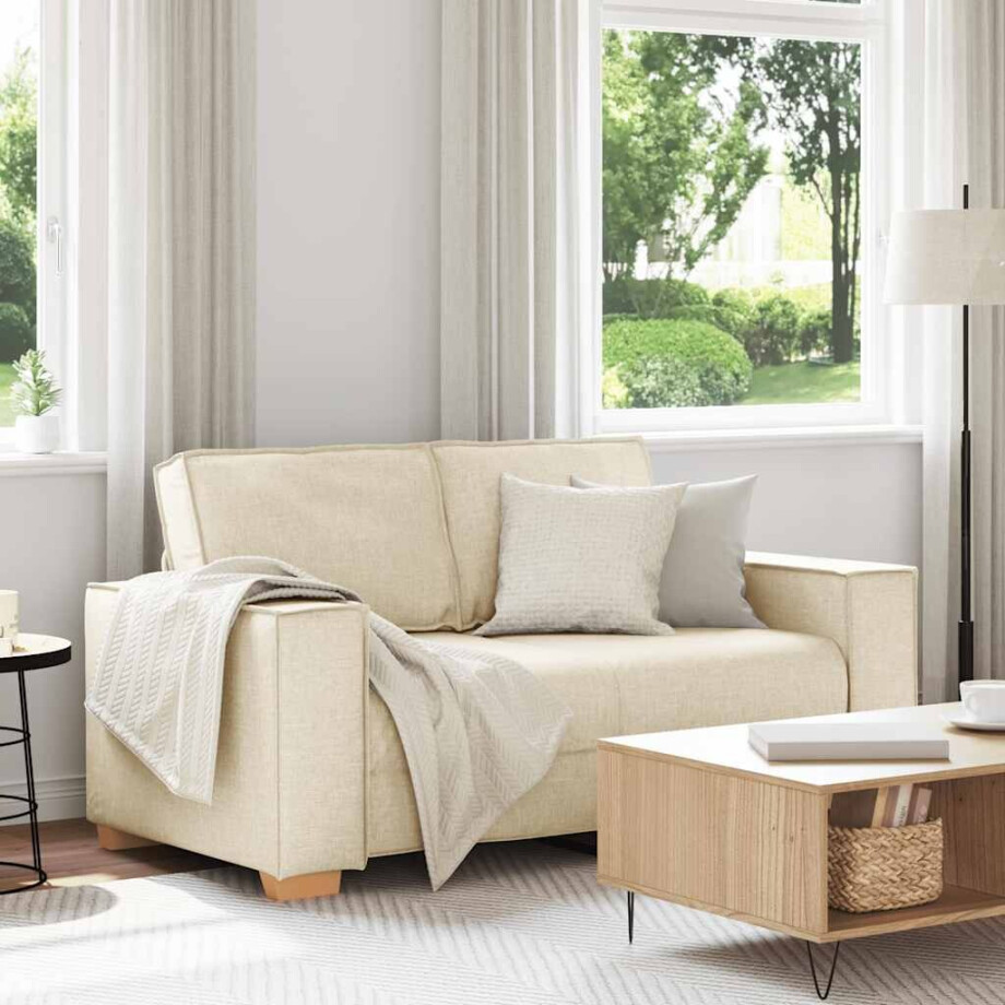 vidaXL 2-zitsbank Linnen 120 cm vidaXL 2-zitsbank Linnen 120 cm afbeelding 1