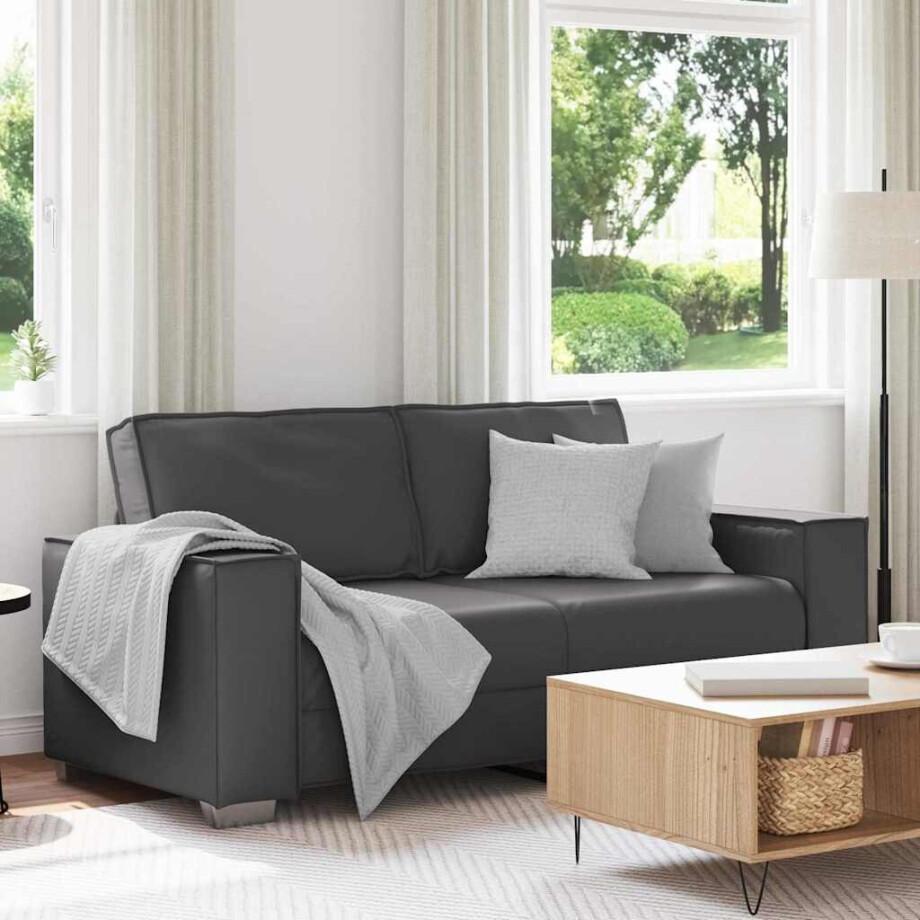vidaXL Loveseat Grijs 180 cm Nep Leer vidaXL Loveseat Grijs 180 cm Nep Leer afbeelding 1