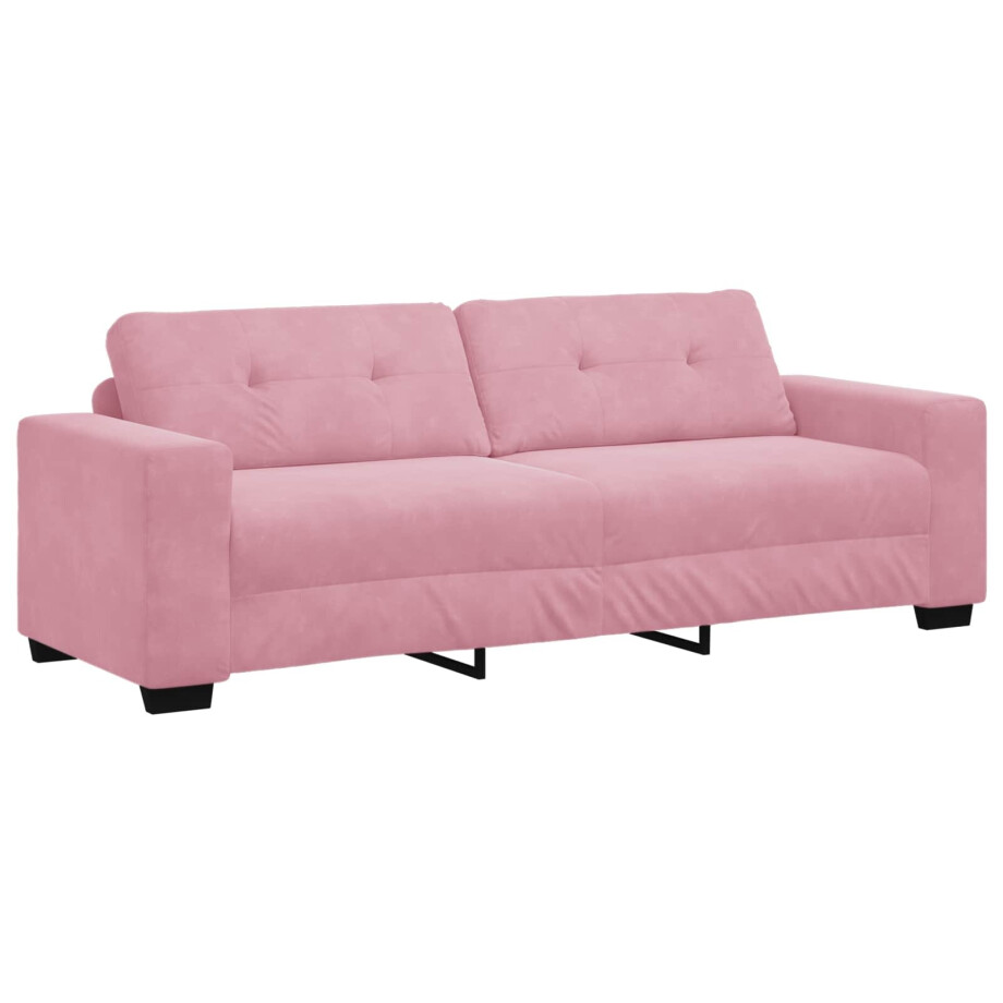 vidaXL 3-Zits Bank Roze 220 cm Fluweel vidaXL 3-Zits Bank Roze 220 cm Fluweel afbeelding 1
