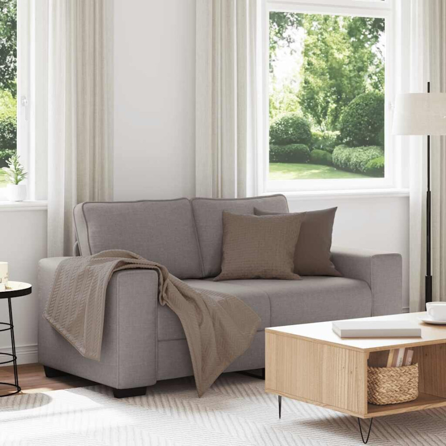 vidaXL 2-zitsbank Taupe 160x77x82 cm Stof vidaXL 2-zitsbank Taupe 160x77x82 cm Stof afbeelding 1