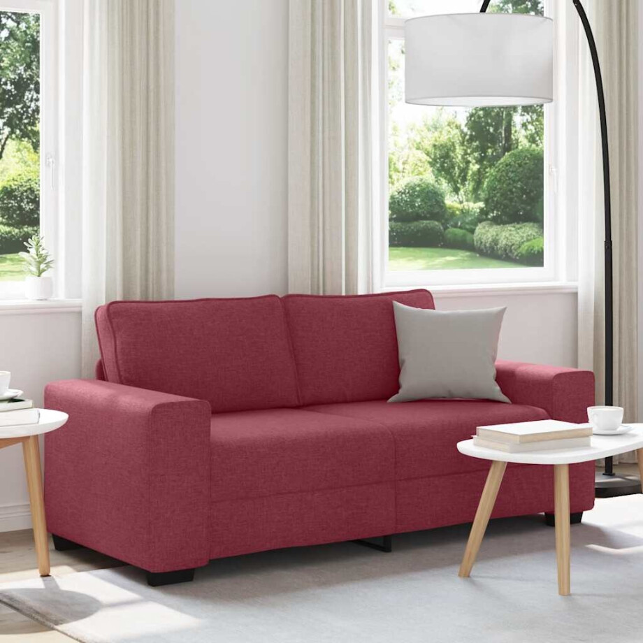 vidaXL 2-zitsbank wijnrood 180x77x82 cm stof vidaXL 2-zitsbank wijnrood 180x77x82 cm stof afbeelding 1