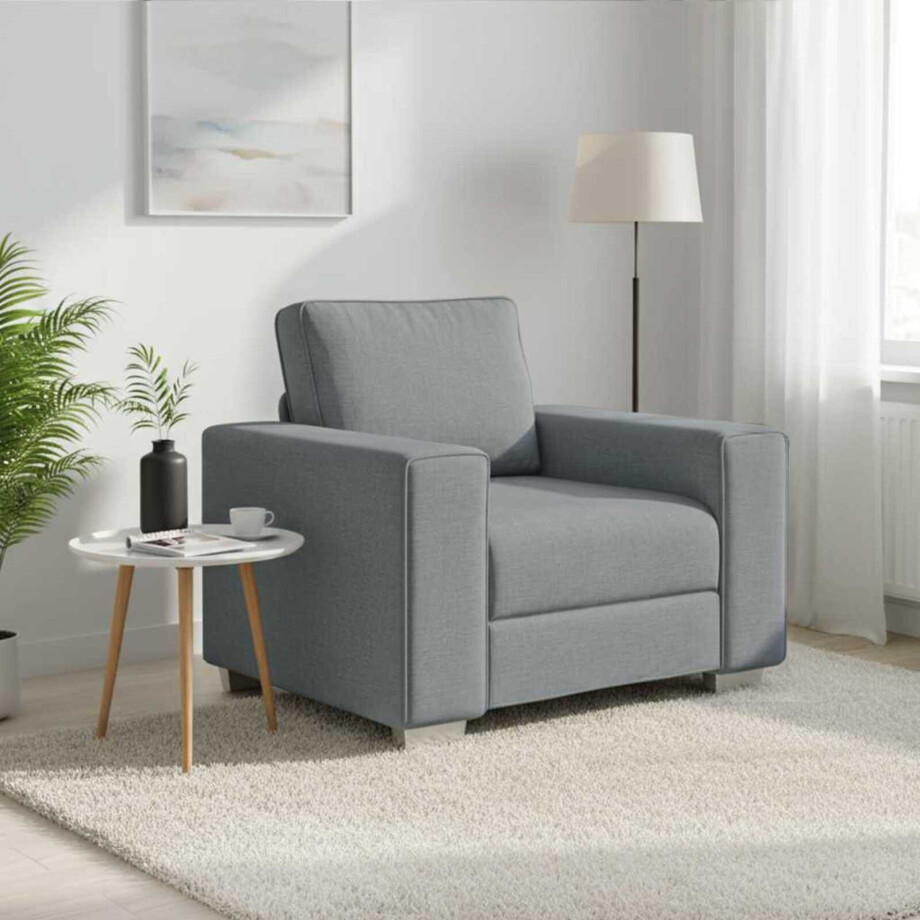 vidaXL Sofa Stoel Lichtgrijs 100 cm Stof vidaXL Sofa Stoel Lichtgrijs 100 cm Stof afbeelding 1