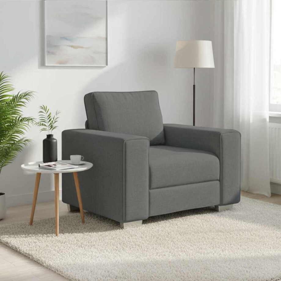 vidaXL Sofa Stoel Donkergrijs 100 cm Stof vidaXL Sofa Stoel Donkergrijs 100 cm Stof afbeelding 1