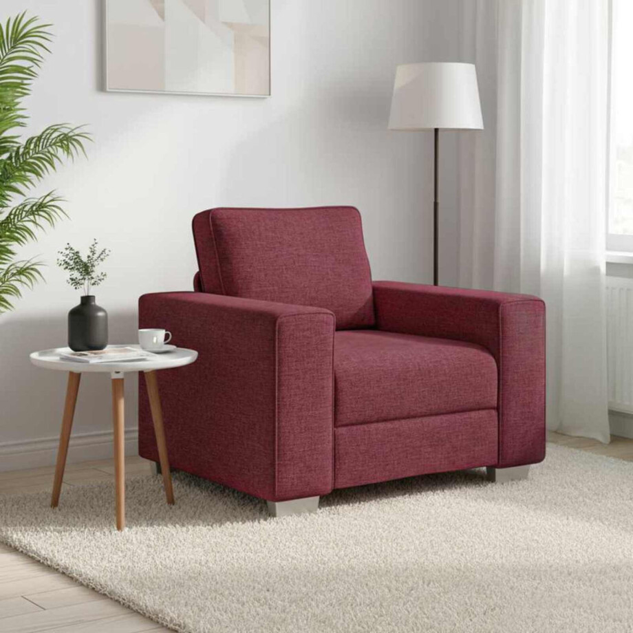 vidaXL Sofa Stoel Wijnrood 100 cm Stof vidaXL Sofa Stoel Wijnrood 100 cm Stof afbeelding 1