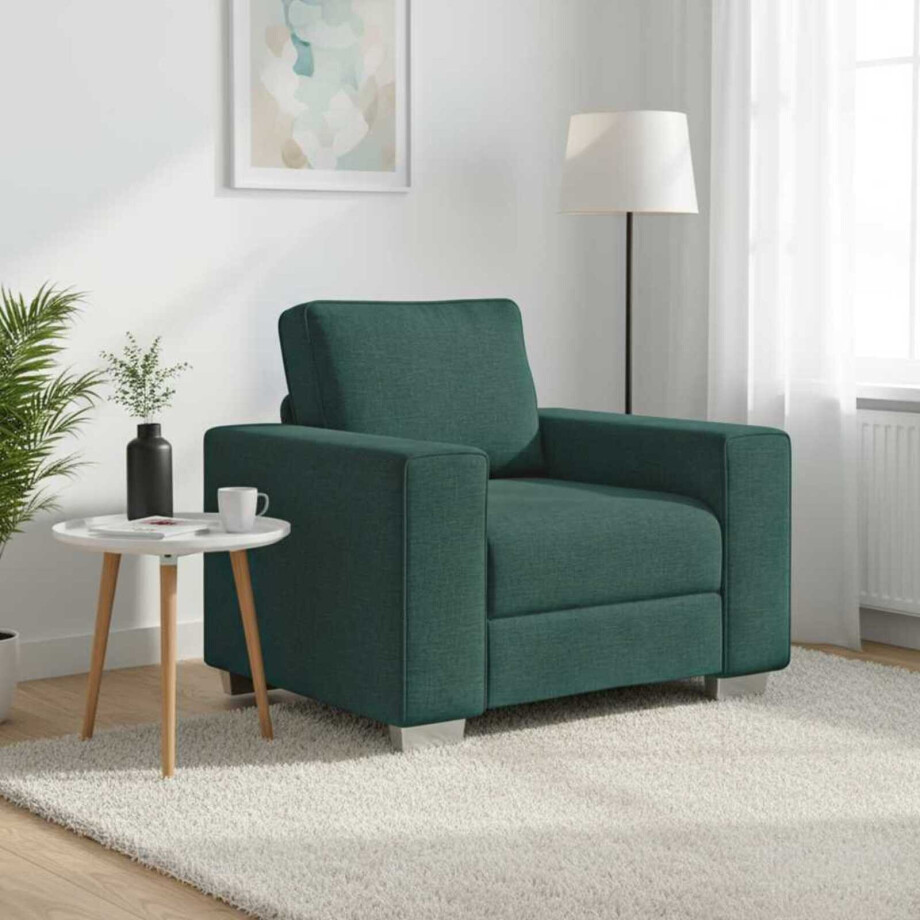 vidaXL Sofa Stoel Donkergroen 100 cm Stof vidaXL Sofa Stoel Donkergroen 100 cm Stof afbeelding 1