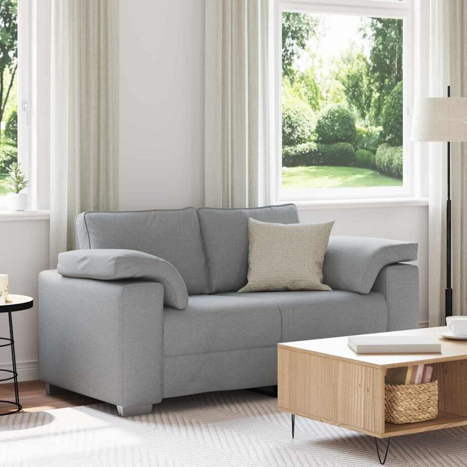 vidaXL Loveseat Lichtgrijs 160 cm Stof vidaXL Loveseat Lichtgrijs 160 cm Stof afbeelding 1