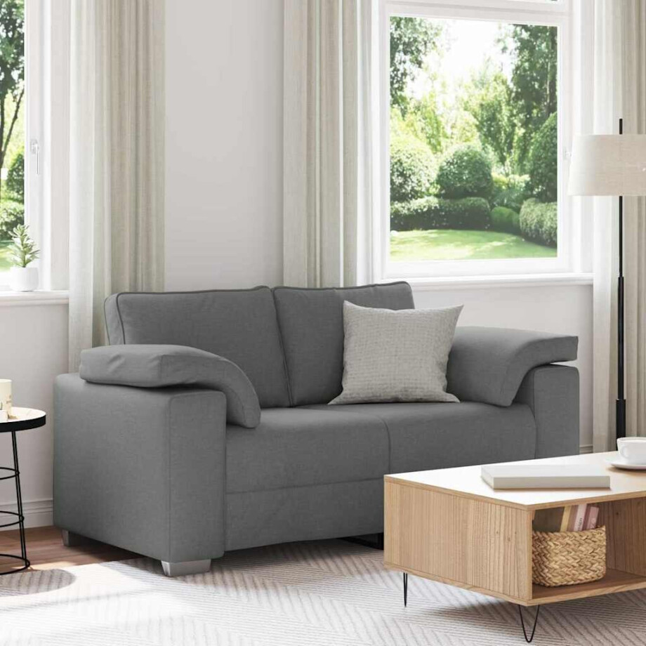 vidaXL Loveseat Donkergrijs 160 cm Stof vidaXL Loveseat Donkergrijs 160 cm Stof afbeelding 1