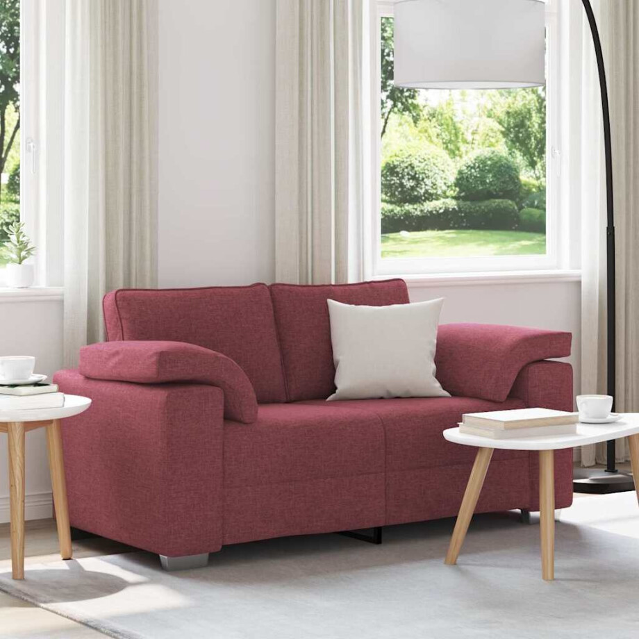 vidaXL Loveseat Wijnrood 160 cm Stof afbeelding 1