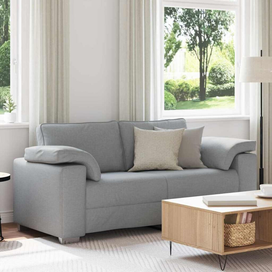 vidaXL Loveseat Lichtgrijs 180 cm Stof vidaXL Loveseat Lichtgrijs 180 cm Stof afbeelding 1