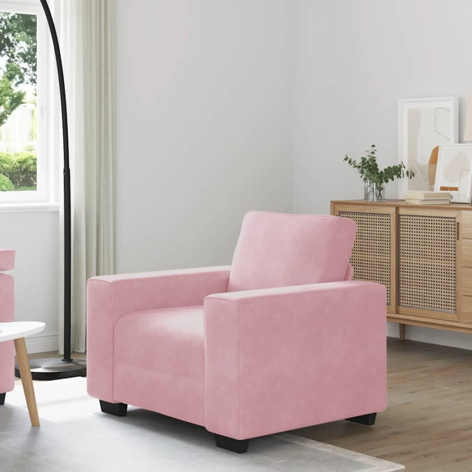 vidaXL Sofastoel Roze 100x77x82 cm Fluweel vidaXL Sofastoel Roze 100x77x82 cm Fluweel afbeelding 1