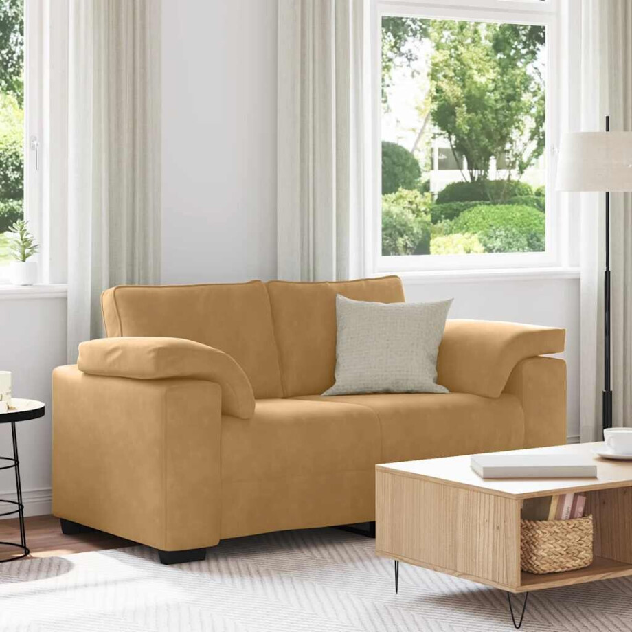 vidaXL Loveseat Sofa Bruin 120 cm Fluweel afbeelding 1