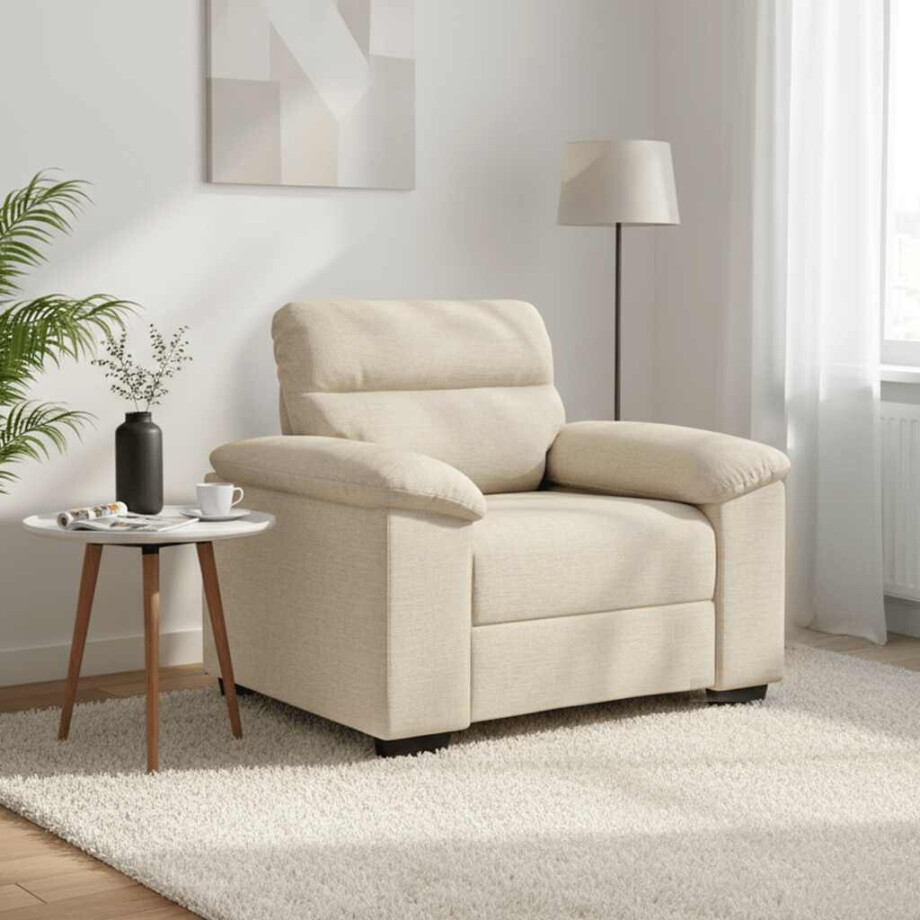 vidaXL Bankstoel 100x81x84 cm Linnen afbeelding 1