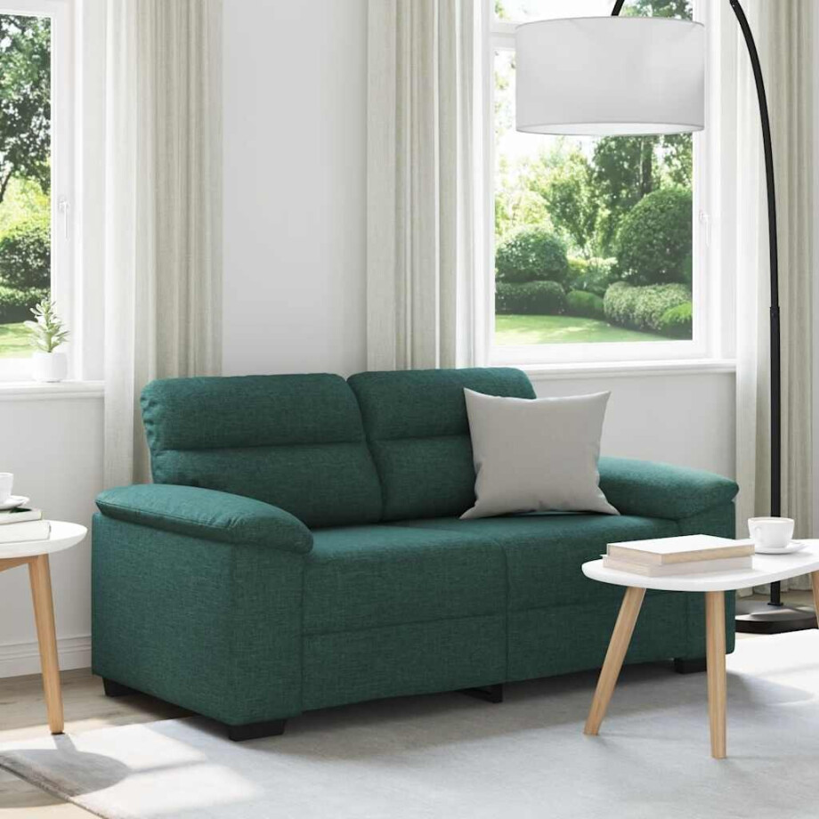 vidaXL 2-zitsbank donkergroen 160x81x84 cm stof vidaXL 2-zitsbank donkergroen 160x81x84 cm stof afbeelding 1