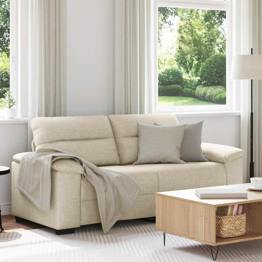 vidaXL 2-zitsbank 180x81x84 cm linnen afbeelding 1