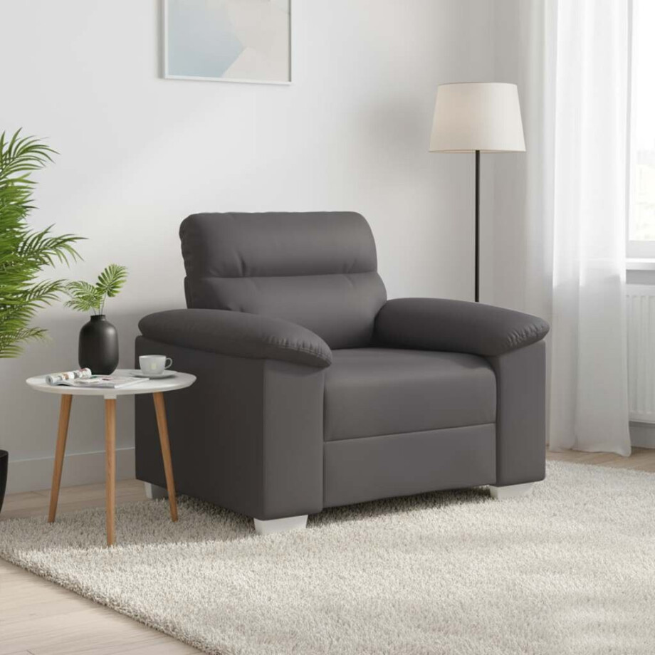 vidaXL Sofastoel Grijs 100x81x84 cm Kunstleer vidaXL Sofastoel Grijs 100x81x84 cm Kunstleer afbeelding 1