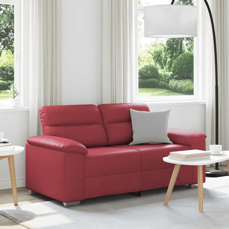 vidaXL 2-zitsbank wijnrood 160x81x84 cm kunstleer afbeelding 1