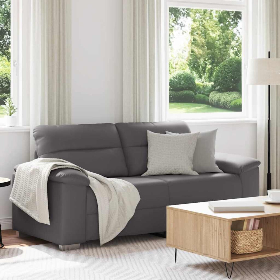 vidaXL 2-zitsbank grijs 180x81x84 cm kunstleer vidaXL 2-zitsbank grijs 180x81x84 cm kunstleer afbeelding 1