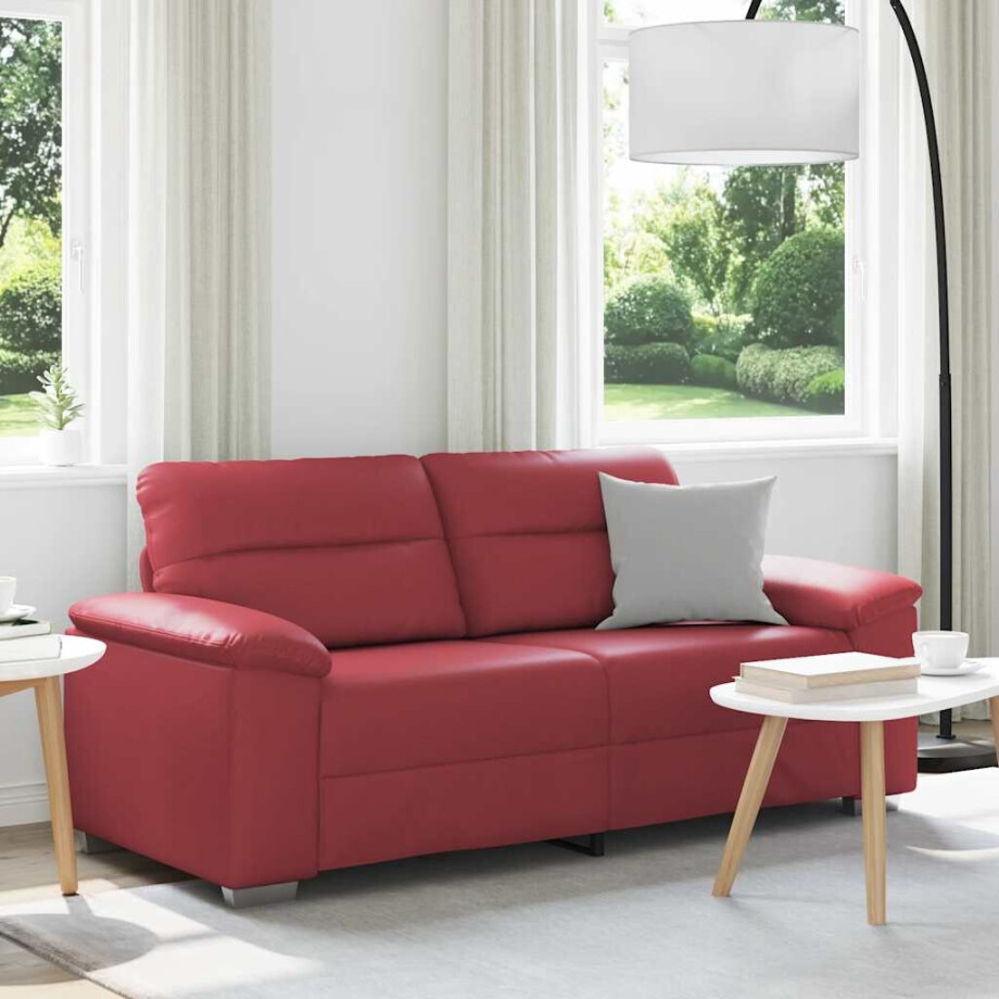 vidaXL 2-zitsbank wijnrood 180x81x84 cm kunstleer afbeelding 1