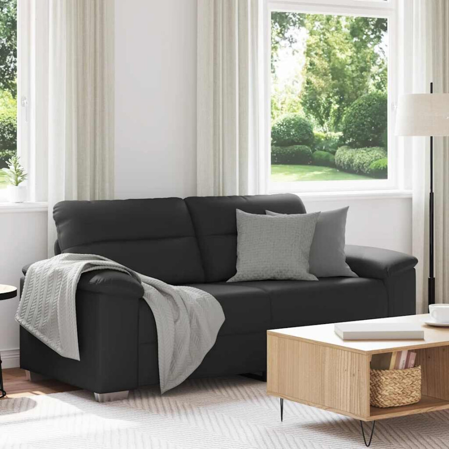 vidaXL 2-zitsbank zwart 180x81x84 cm kunstleer vidaXL 2-zitsbank zwart 180x81x84 cm kunstleer afbeelding 1