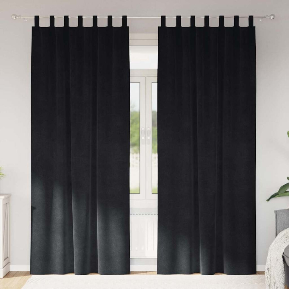 vidaXL Verduisterende gordijnen 2 pcs Zwart 140 x 245 cm Fluweel vidaXL Verduisterende gordijnen 2 pcs Zwart 140 x 245 cm Fluweel afbeelding 1