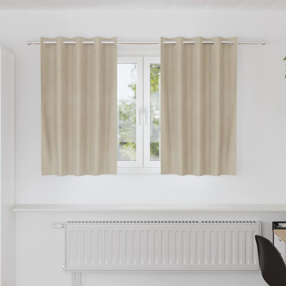 vidaXL Verduisterende gordijnen 2 pcs Crème 140 x 140 cm Fluweel vidaXL Verduisterende gordijnen 2 pcs Crème 140 x 140 cm Fluweel afbeelding 1