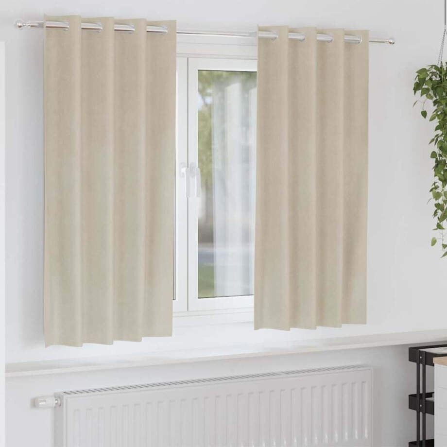 vidaXL Verduisterende gordijnen 2 pcs Crème 140 x 175 cm Fluweel vidaXL Verduisterende gordijnen 2 pcs Crème 140 x 175 cm Fluweel afbeelding 1