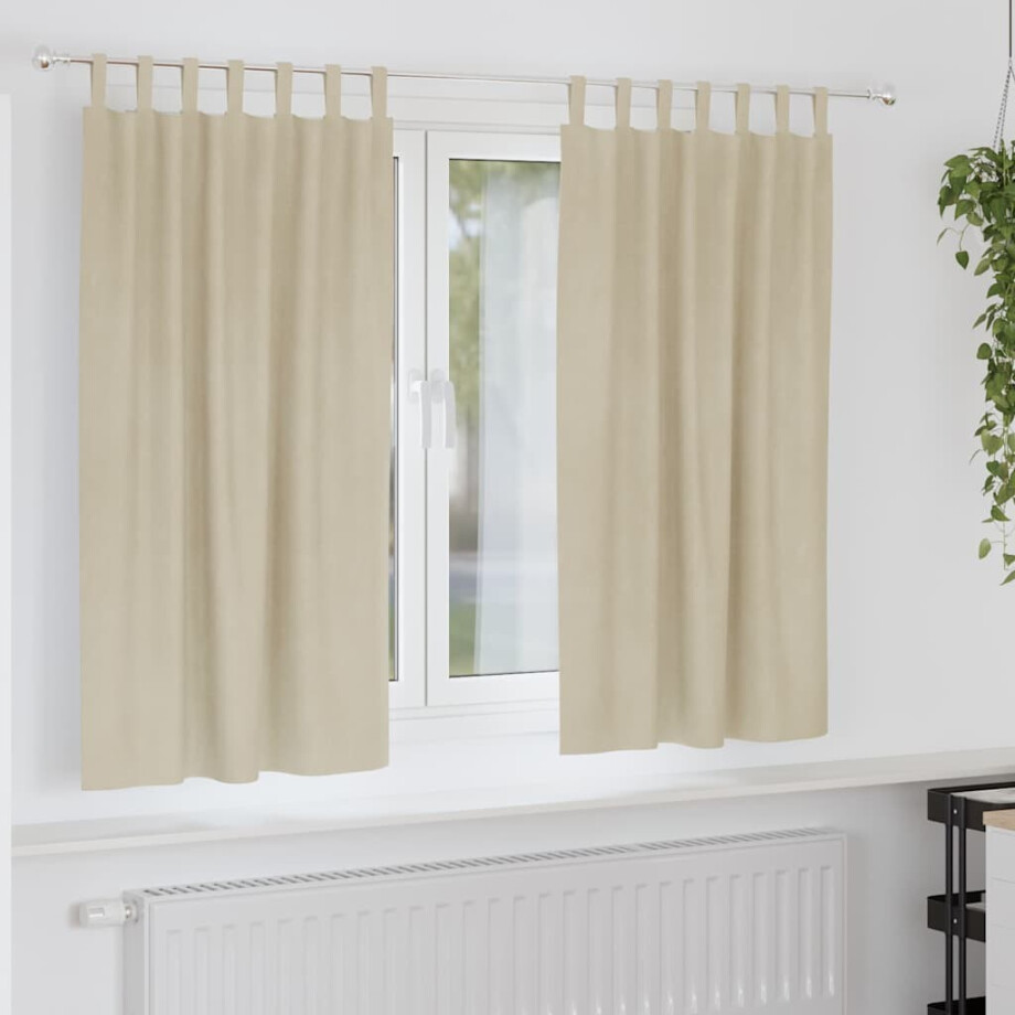 vidaXL Verduisterende gordijnen 2 pcs Crème 140 x 175 cm Fluweel vidaXL Verduisterende gordijnen 2 pcs Crème 140 x 175 cm Fluweel afbeelding 1