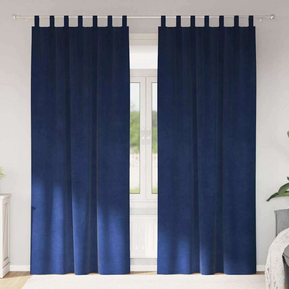 vidaXL Verduisterende gordijnen 2 pcs Donkerblauw 140 x 260 cm Fluweel vidaXL Verduisterende gordijnen 2 pcs Donkerblauw 140 x 260 cm Fluweel afbeelding 1