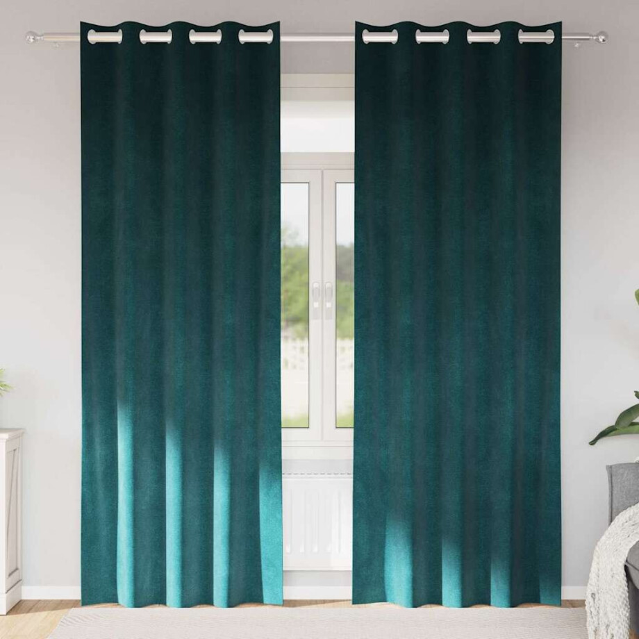 vidaXL Verduisterende gordijnen 2 pcs Donkergroen 140 x 225 cm Fluweel vidaXL Verduisterende gordijnen 2 pcs Donkergroen 140 x 225 cm Fluweel afbeelding 1
