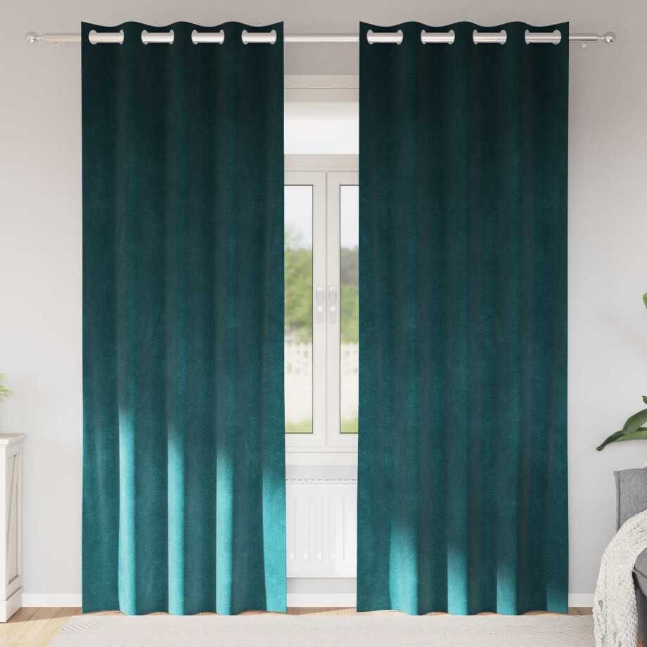 vidaXL Verduisterende gordijnen 2 pcs Donkergroen 140 x 245 cm Fluweel vidaXL Verduisterende gordijnen 2 pcs Donkergroen 140 x 245 cm Fluweel afbeelding 1