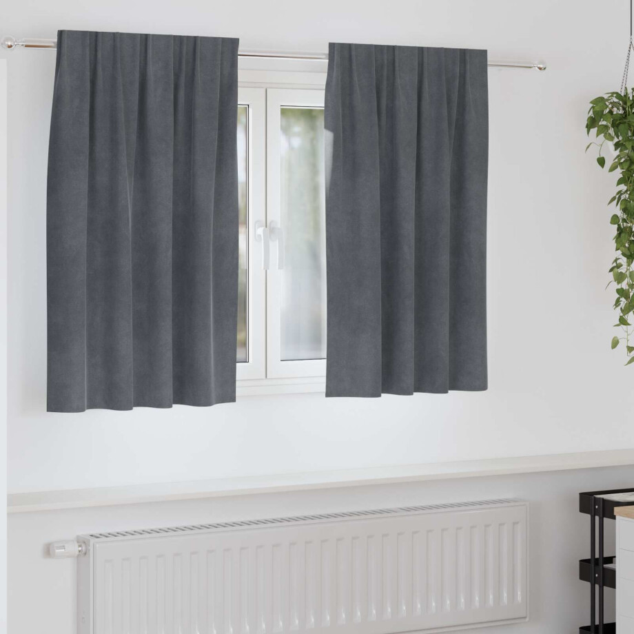vidaXL Verduisterende gordijnen 2 pcs Lichtgrijs 140 x 140 cm Fluweel vidaXL Verduisterende gordijnen 2 pcs Lichtgrijs 140 x 140 cm Fluweel afbeelding 1